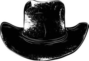 ai généré silhouette cow-boy chapeau noir Couleur seulement vecteur