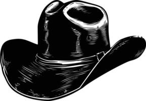 ai généré silhouette cow-boy chapeau noir Couleur seulement vecteur