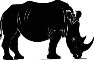 ai généré silhouette rhinocéros animal noir Couleur seulement plein corps vecteur