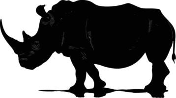 ai généré silhouette rhinocéros animal noir Couleur seulement plein corps vecteur