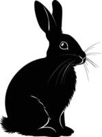 ai généré silhouette lapin ou lapin animal noir Couleur seulement vecteur