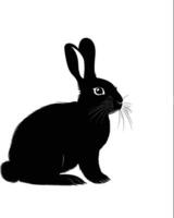 ai généré silhouette lapin ou lapin animal noir Couleur seulement vecteur