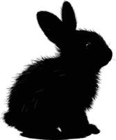 ai généré silhouette lapin ou lapin animal noir Couleur seulement vecteur