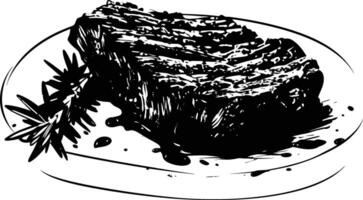 ai généré silhouette steak nourriture noir Couleur seulement vecteur