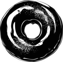 ai généré silhouette Donut noir Couleur seulement vecteur