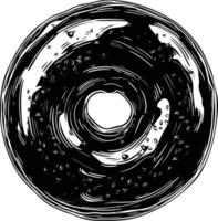 ai généré silhouette Donut noir Couleur seulement vecteur