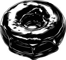 ai généré silhouette Donut noir Couleur seulement vecteur