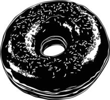 ai généré silhouette Donut noir Couleur seulement vecteur