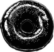 ai généré silhouette Donut noir Couleur seulement vecteur