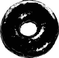 ai généré silhouette Donut noir Couleur seulement vecteur