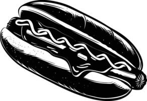 ai généré silhouette Hot-dog noir Couleur seulement vecteur