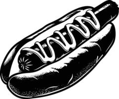 ai généré silhouette Hot-dog noir Couleur seulement vecteur