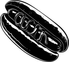 ai généré silhouette Hot-dog noir Couleur seulement vecteur