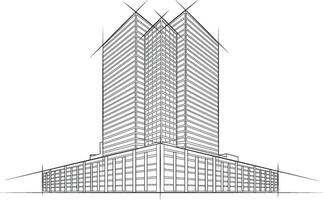 esquisser de une bâtiment sans pour autant Contexte vecteur