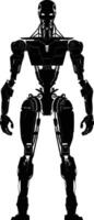 ai généré silhouette robot personnage noir Couleur seulement plein corps vecteur