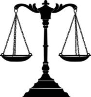 ai généré silhouette Balance symbole de Justice noir Couleur seulement vecteur