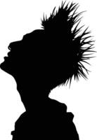 ai généré silhouette punk homme tête peau tête noir Couleur seulement plein corps vecteur