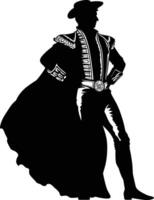 ai généré silhouette matador noir Couleur seulement plein corps vecteur