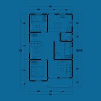 architecture plan avec meubles. Accueil sol plan, isolé sur bleu arrière-plan, Stock illustration. vecteur eps dix.