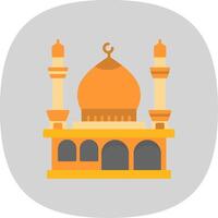 mosquée plat courbe icône vecteur