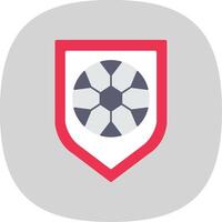 Football badge plat courbe icône vecteur