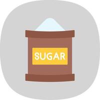 sucre sac plat courbe icône vecteur