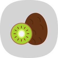 kiwi plat courbe icône vecteur
