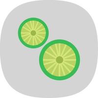 citron vert plat courbe icône vecteur