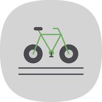 vélo plat courbe icône vecteur