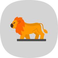 Lion plat courbe icône vecteur