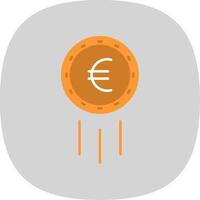 euro signe plat courbe icône vecteur