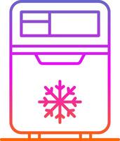icône de dégradé de ligne de réfrigérateur vecteur