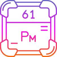 prométhium ligne pente icône vecteur