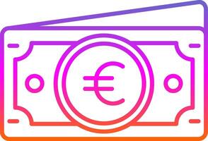 icône de dégradé de ligne euro vecteur