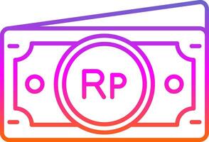 icône de dégradé de ligne roupie indonésienne vecteur
