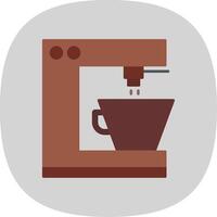 café machine plat courbe icône vecteur