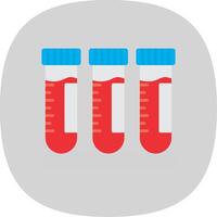 tester tube plat courbe icône vecteur