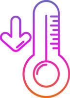 icône de gradient de ligne basse température vecteur