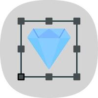 diamant plat courbe icône vecteur