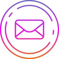 icône de dégradé de ligne de courrier électronique vecteur