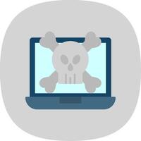 malware plat courbe icône vecteur