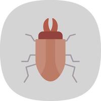 scarabée plat courbe icône vecteur