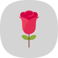 Rose plat courbe icône vecteur
