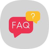 FAQ plat courbe icône vecteur