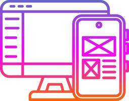 icône de dégradé de ligne de conception réactive vecteur