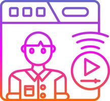 icône de dégradé de ligne de diffusion en direct vecteur