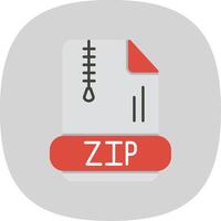 Zip *: français plat courbe icône vecteur