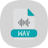 wav format plat courbe icône vecteur