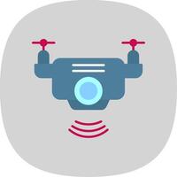 drone plat courbe icône vecteur