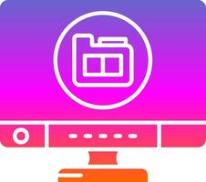 icône de dégradé de glyphe de dossier vecteur